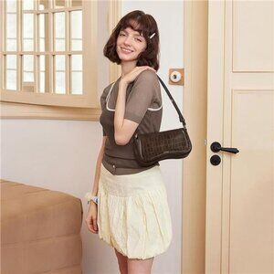 Small Shoulder Bag Trendy Coffee